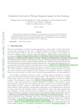 Confidence Intervals for Testing Disparate Impact in Fair Learning