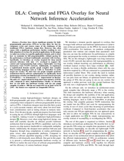 DLA: Compiler and FPGA Overlay for Neural Network Inference Acceleration