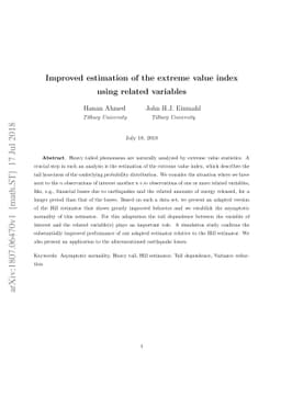 Improved estimation of the extreme value index using related variables