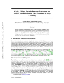 Cavity Filling: Pseudo-Feature Generation for Multi-Class Imbalanced
  Data Problems in Deep Learning