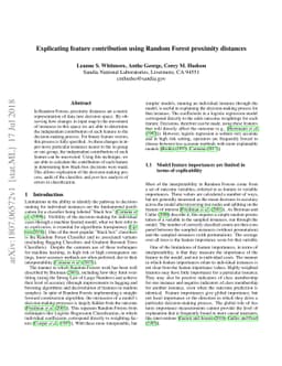 Explicating feature contribution using Random Forest proximity distances