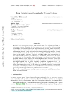 Deep Reinforcement Learning for Swarm Systems