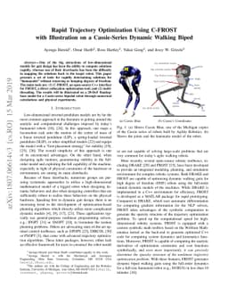 Rapid Trajectory Optimization Using C-FROST with Illustration on a
  Cassie-Series Dynamic Walking Biped