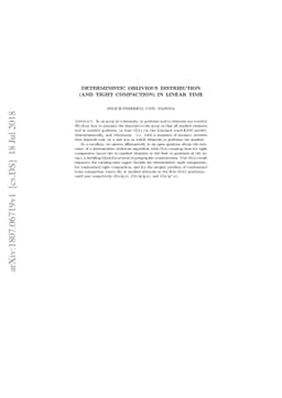 Deterministic oblivious distribution (and tight compaction) in linear
  time