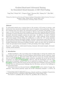 Gradient Band-based Adversarial Training for Generalized Attack Immunity
  of A3C Path Finding
