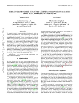 Data-Efficient Weakly Supervised Learning for Low-Resource Audio Event
  Detection Using Deep Learning