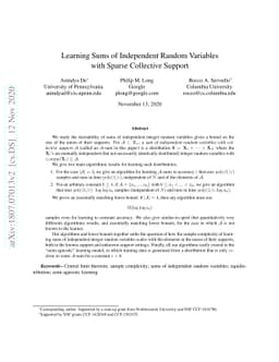 Learning Sums of Independent Random Variables with Sparse Collective
  Support