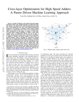 Cross-layer Optimization for High Speed Adders: A Pareto Driven Machine
  Learning Approach