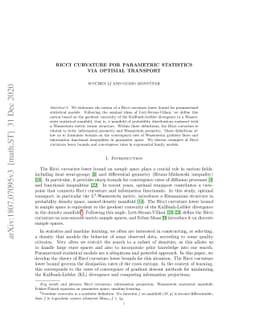 Ricci curvature for parametric statistics via optimal transport