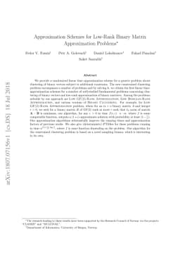 Approximation Schemes for Low-Rank Binary Matrix Approximation Problems
