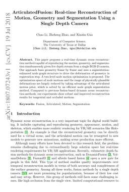 ArticulatedFusion: Real-time Reconstruction of Motion, Geometry and
  Segmentation Using a Single Depth Camera