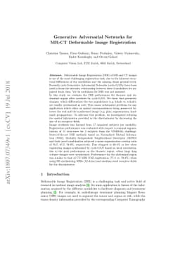 Generative Adversarial Networks for MR-CT Deformable Image Registration