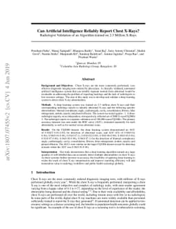 Can Artificial Intelligence Reliably Report Chest X-Rays?: Radiologist
  Validation of an Algorithm trained on 2.3 Million X-Rays