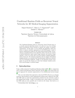 Conditional Random Fields as Recurrent Neural Networks for 3D Medical
  Imaging Segmentation