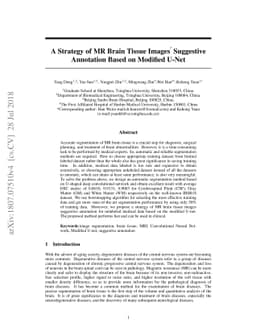 A Strategy of MR Brain Tissue Images' Suggestive Annotation Based on
  Modified U-Net