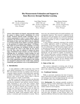 Bio-Measurements Estimation and Support in Knee Recovery through Machine
  Learning