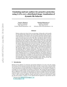 Emulating malware authors for proactive protection using GANs over a
  distributed image visualization of dynamic file behavior