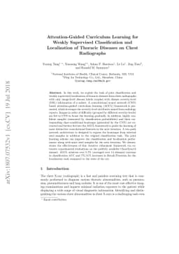 Attention-Guided Curriculum Learning for Weakly Supervised
  Classification and Localization of Thoracic Diseases on Chest Radiographs