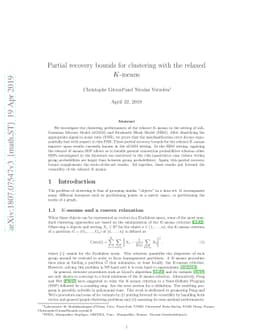 Partial recovery bounds for clustering with the relaxed $K$means