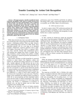 Transfer Learning for Action Unit Recognition