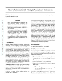 Adaptive Variational Particle Filtering in Non-stationary Environments