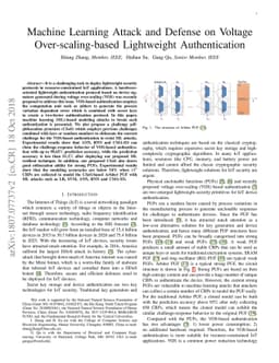 Machine Learning Attack and Defense on Voltage Over-scaling-based
  Lightweight Authentication