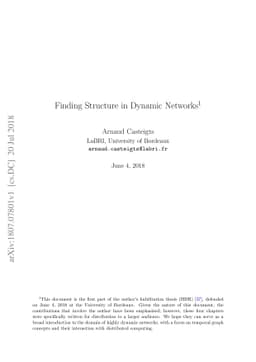 Finding Structure in Dynamic Networks