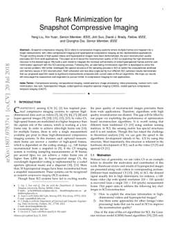 Rank Minimization for Snapshot Compressive Imaging