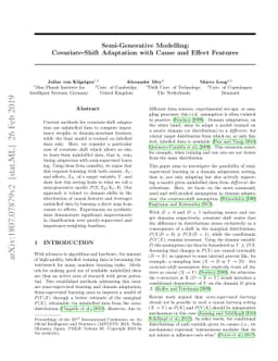 Semi-Generative Modelling: Covariate-Shift Adaptation with Cause and
  Effect Features
