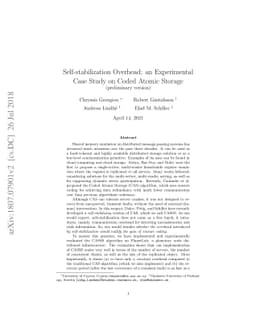 Self-stabilization Overhead: an Experimental Case Study on Coded Atomic
  Storage