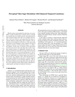 Perceptual Video Super Resolution with Enhanced Temporal Consistency