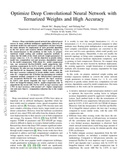 Optimize Deep Convolutional Neural Network with Ternarized Weights and
  High Accuracy