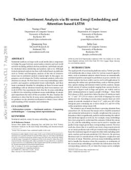 Twitter Sentiment Analysis via Bi-sense Emoji Embedding and
  Attention-based LSTM