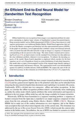 An Efficient End-to-End Neural Model for Handwritten Text Recognition
