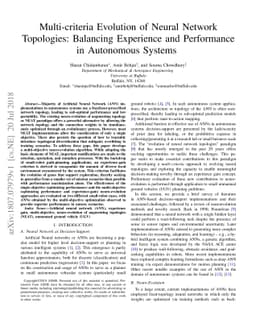 Multi-criteria Evolution of Neural Network Topologies: Balancing
  Experience and Performance in Autonomous Systems