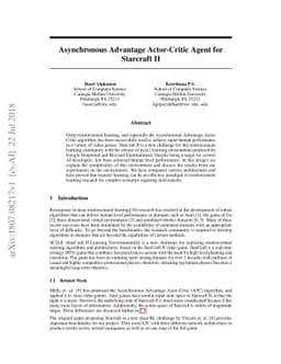 Asynchronous Advantage Actor-Critic Agent for Starcraft II