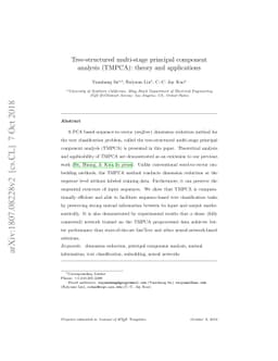 Tree-structured multi-stage principal component analysis (TMPCA): theory
  and applications