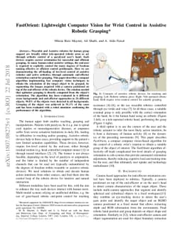 FastOrient: Lightweight Computer Vision for Wrist Control in Assistive
  Robotic Grasping