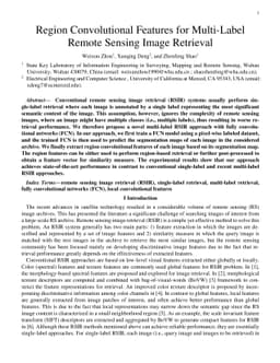 Region Convolutional Features for Multi-Label Remote Sensing Image
  Retrieval