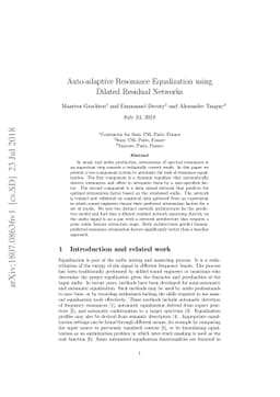Auto-adaptive Resonance Equalization using Dilated Residual Networks