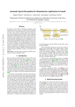 Automatic Speech Recognition for Humanitarian Applications in Somali