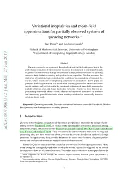 Variational inequalities and mean-field approximations for partially
  observed systems of queueing networks