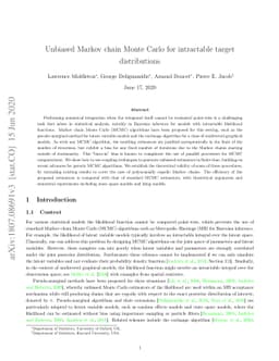 Unbiased Markov chain Monte Carlo for intractable target distributions