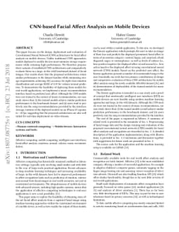 CNN-based Facial Affect Analysis on Mobile Devices