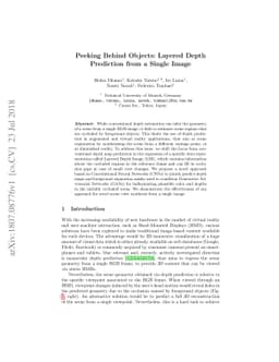 Peeking Behind Objects: Layered Depth Prediction from a Single Image