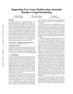 Supporting Very Large Models using Automatic Dataflow Graph Partitioning
