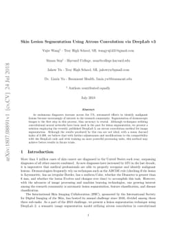Skin Lesion Segmentation Using Atrous Convolution via DeepLab v3