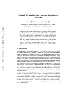 End-to-End Deep Imitation Learning: Robot Soccer Case Study