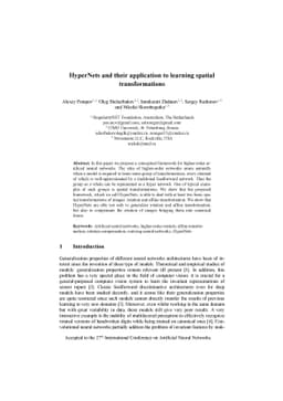 HyperNets and their application to learning spatial transformations