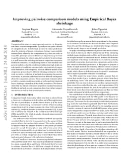 Improving pairwise comparison models using Empirical Bayes shrinkage